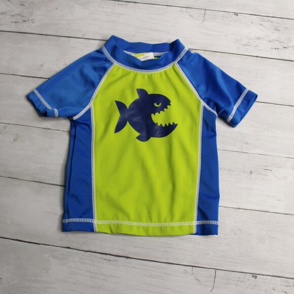 Crazy 8 Baby Boy's Rashguard Swim Shirt Size 12-18 Months UV Protection - Picture 3 of 5